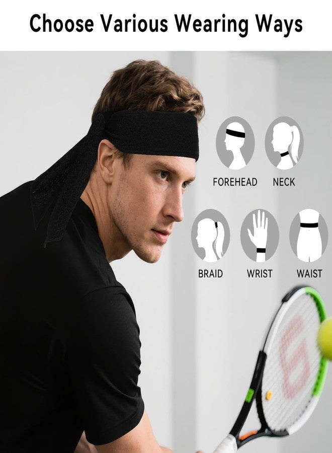 JOLYEAK 6 Pcs Head Tie Headbands,Ninja Headband,Tie Up Sweatband for Yoga Tennis Basketball, Running, Workout Athletics - Image 3